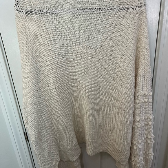 Madewell Bobble Sleeve Cardigan, Cream 1X - Picture 5 of 7